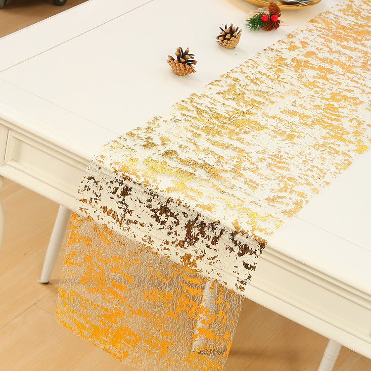 Bulk Sparkle Foil Table Runner with Thin Mesh for Weddings Bridal Baby Showers Birthday New Year Party Decor Wholesale