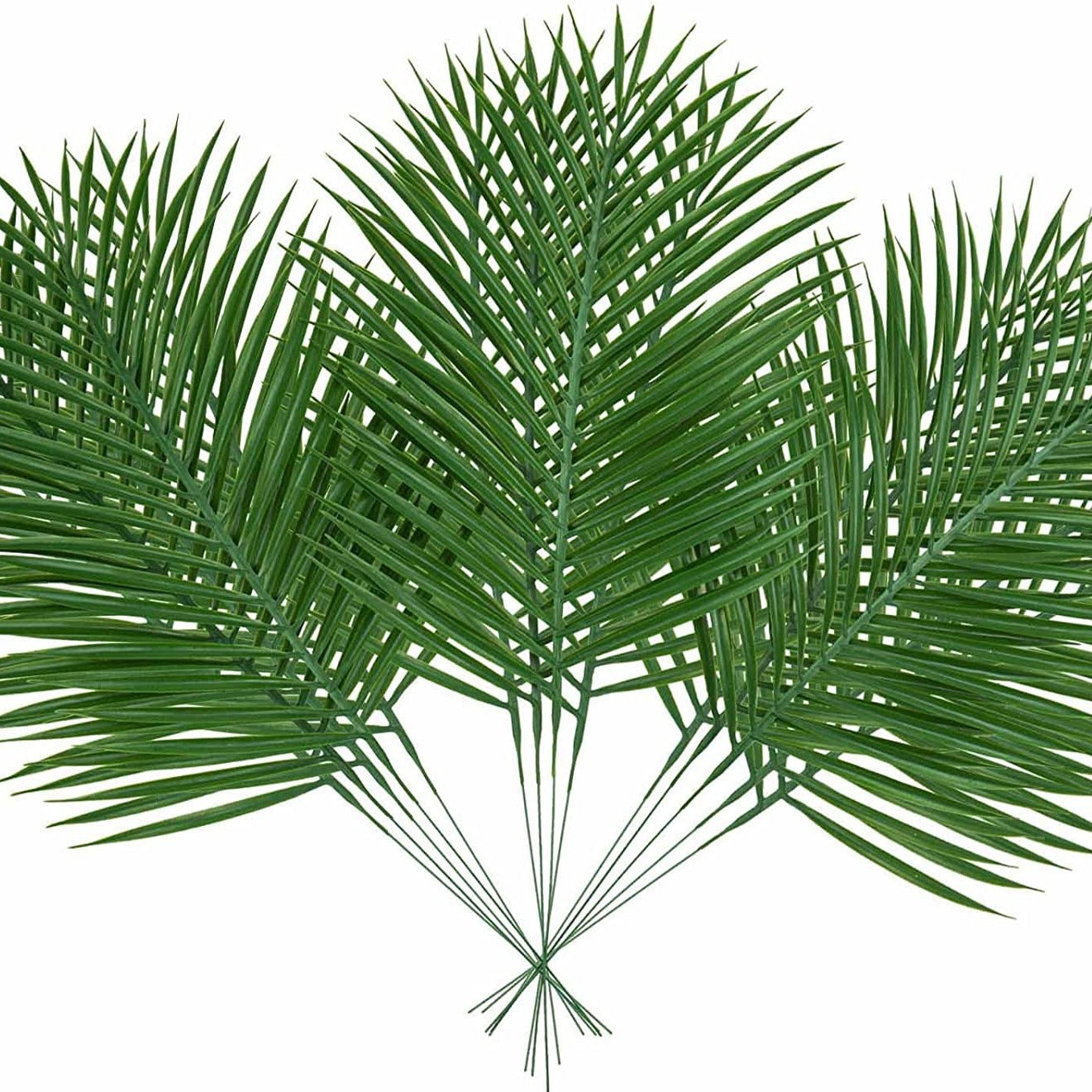 Bulk 10 Pcs Artificial Palm Leaves Premium with Reinforced Rattan Stems for Jungle Themed Events Luxury Lobby Displays Wholesale