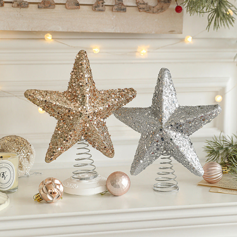 New Glitter Christmas Tree Topper Star - Sparkly Starburst Ornament for Xmas Decor