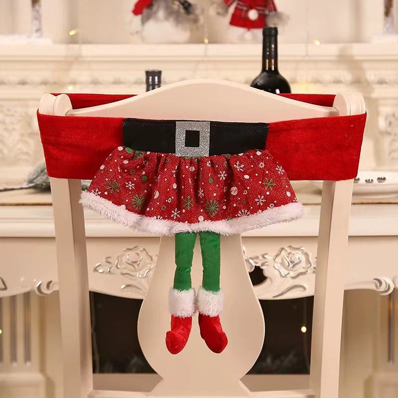 Christmas Chair Covers - New Santa Belt Elf & Girl Skirt Styles | 18x12 Inches