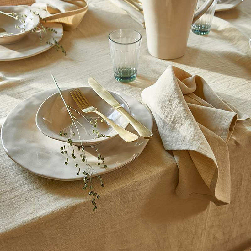 Bulk 18 Inch 100% French Flax Linen Napkins Reusable Crinkle Texture for Restaurants & Wedding Banquets Wholesale