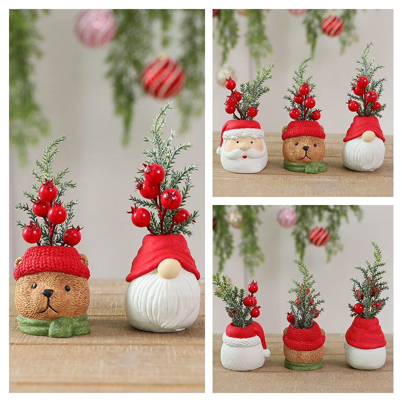 New Resin Christmas Gnome Decoration - Santa-Inspired Figurine for Holiday Home Decor