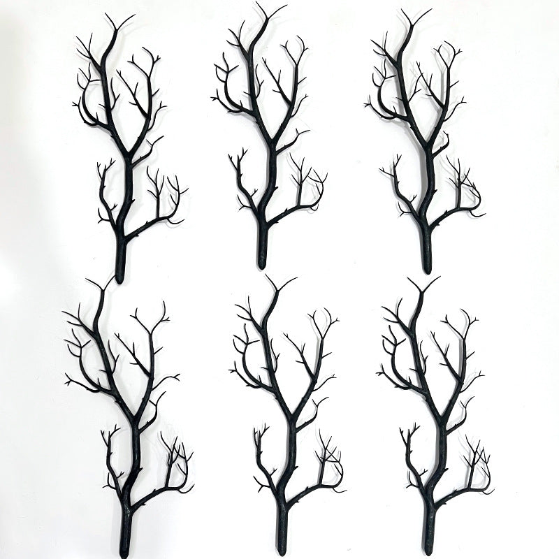 10 - Pack Black Plastic Artificial Dead Branches for Halloween - Indoor Decor Essential