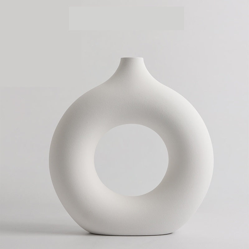 Bulk Matte Rounds Ceramic Vase with Hole Pampas Vase Decor for Weddings Dinner Table Party Wholesale