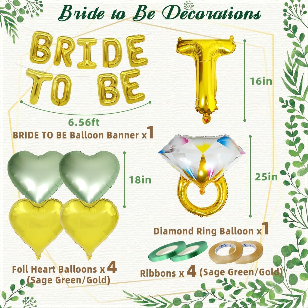 Bachelorette Party Decorations Kit - Bride to Be Balloon BannerPom Poms & Ring Balloon Set for Bachelorette Celebrations