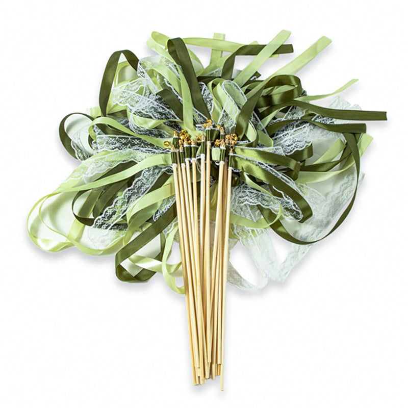 10 Wedding Fairy Wands with Colorful Ribbons – Magic Decor for Parties & Weddings