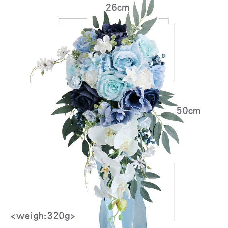 Bulk Blue Wedding Bouquets 2025 Silk Bride Bridesmaid Collections Hypoallergenic Florals Boho Beach Weddings Vintage Themes Wholesale