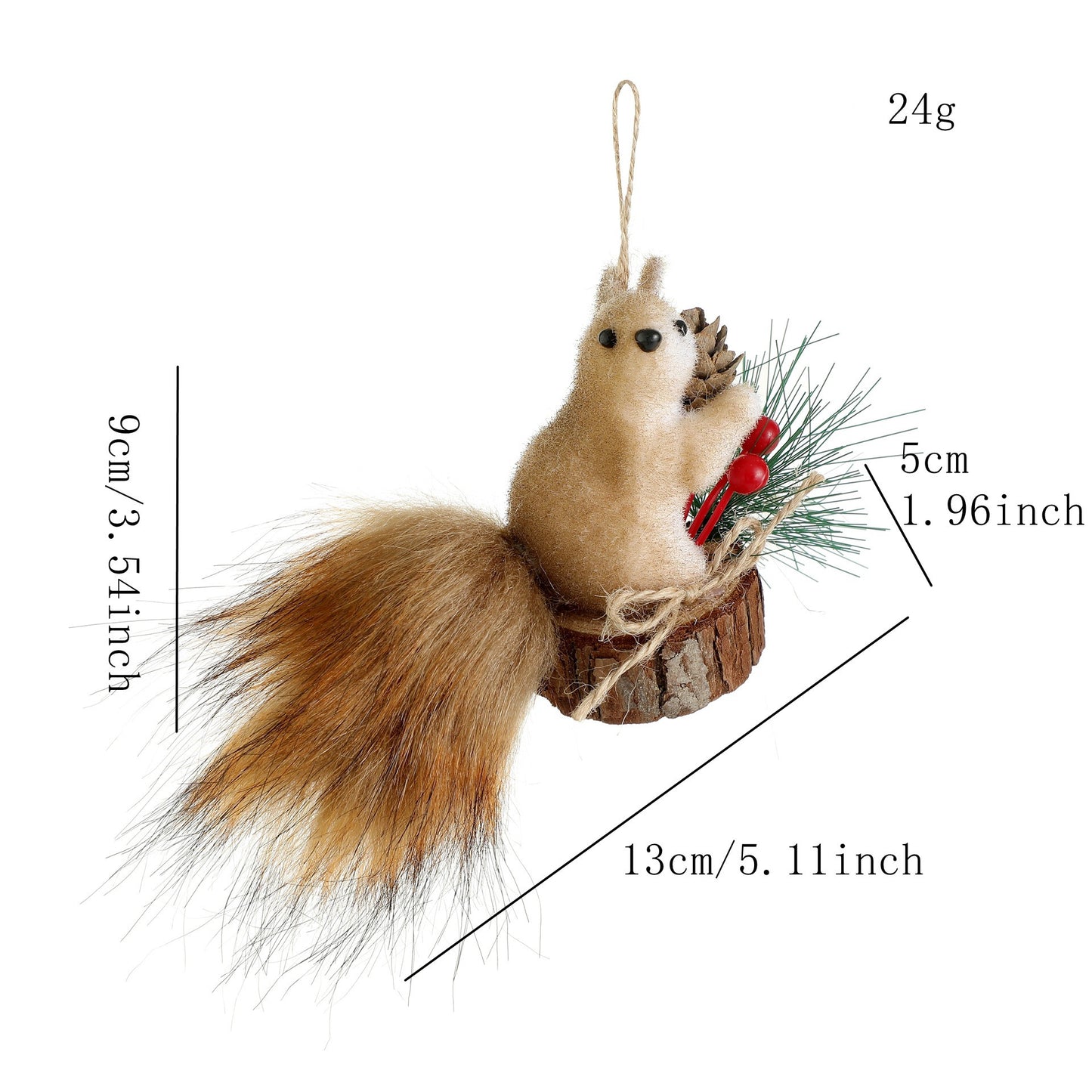 Realistic Squirrel Ornaments 4 Styles - Christmas Tree Decor Cute Animal Pendants for Holiday Decoration