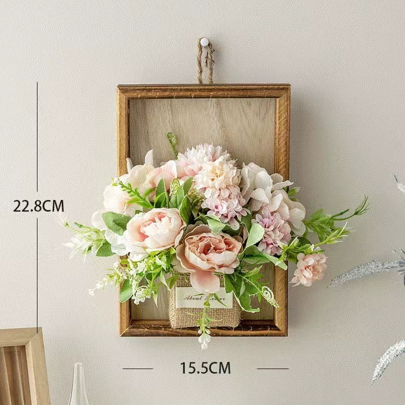 Rustic Floral Wall Decor Hanging Baskets - Farmhouse Style for Living Room & Bedroom