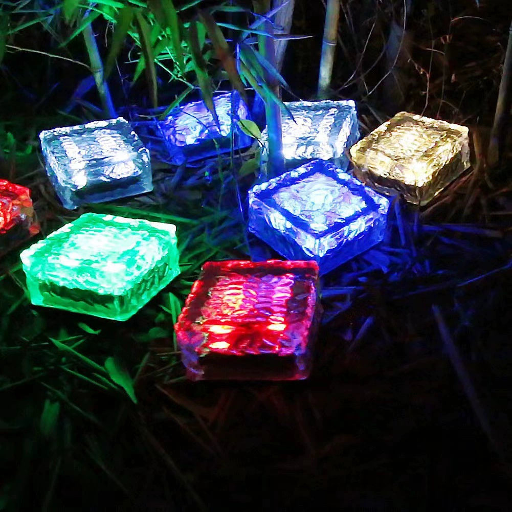 Solar Ice Brick Garden Lights - Outdoor Waterproof LED Landscape Lights for Yard, Patio, Lawn Decor