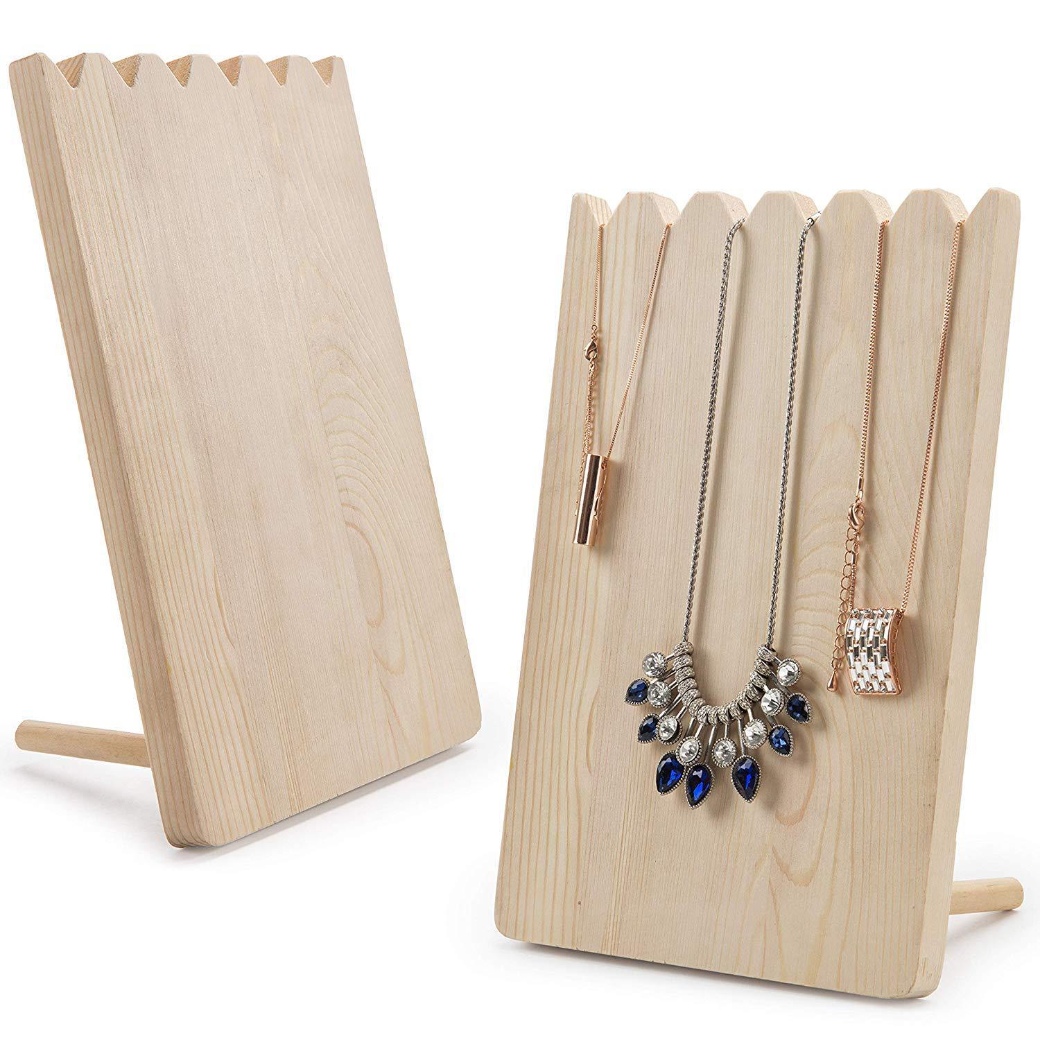 Wood Necklace Display Stand - Creative Jewelry Organizer for Store Windows & Home Deco