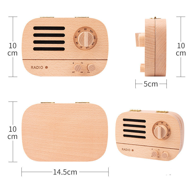 Wooden Baby Tooth & Hair Storage Box - Retro Radio Design - Memory Keeper