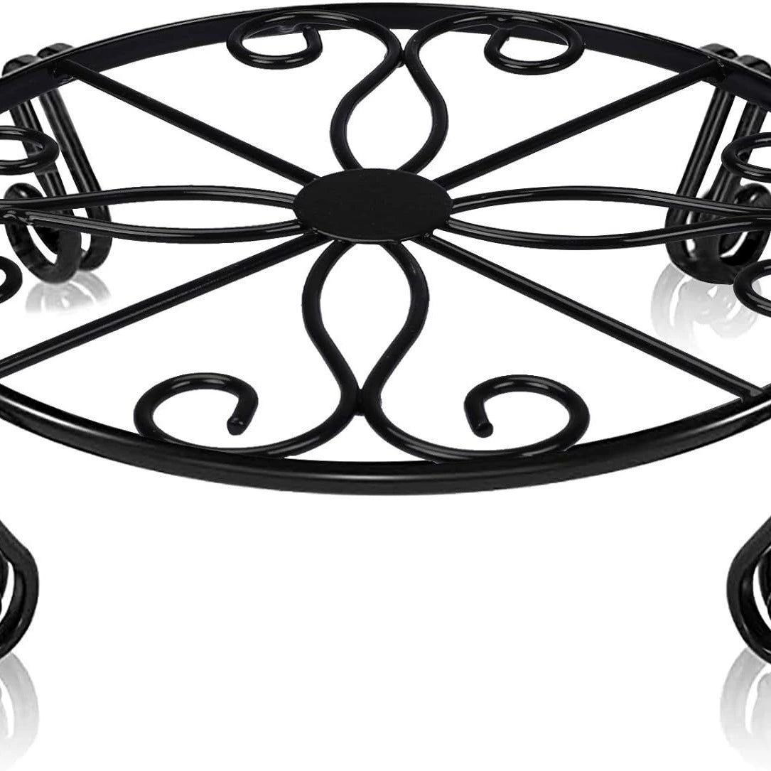 Wrought Iron Plant Stand, 11.8" & 9.4" Dia Options, Indoor Outdoor Flower Pot Holder for Balcony, Rustic Rack for Pothos, Spider Plants