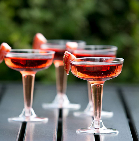 Bulk 25 Pcs Plastic Wine Glass With Round Mouth and Long Legs Wholesale