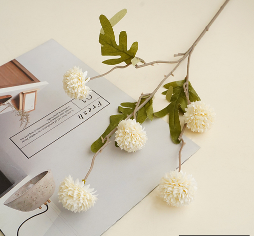 Bulk 20” Kiku Stems Artificial Small Pom Pom Balls Dandelion Spray Stems for Floral Arrangements Centerpiece and Home Decor Wholesale
