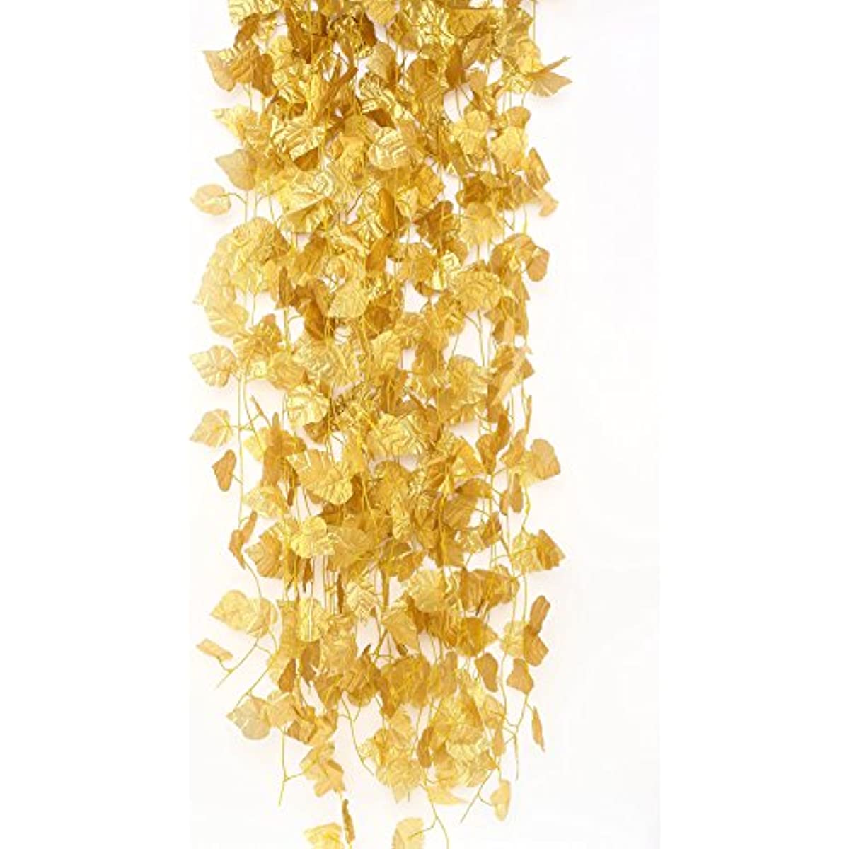 Bulk 12Pcs Artificial Golden Grape Vine Ivy Hanging Garland Plants Wholesale