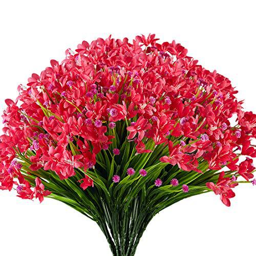 Bulk 8Pcs Artificial Daffodils Orchids Flowers Outdoors Fake Shrubs Greenery Plants Indoor UV Resistant for Outdoor Garden Porch Decoration Wholesale