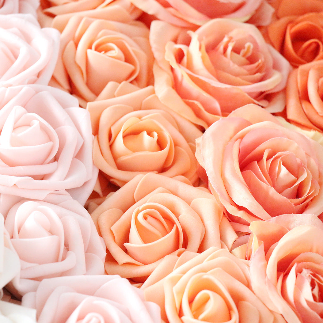 Bulk Artificial Champagne Mixed Rose Real Touch Flowers Box with Stems Wholesale