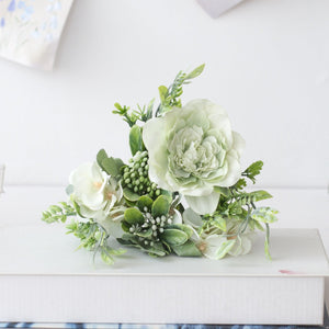 1 Bush 10 Inch Artificial Flowers Peony with Buds Bouquet - Artificialmerch
