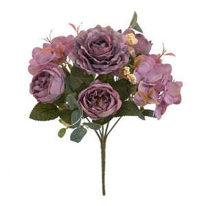 1 Bush 11 Inch Artificial Flowers Retro Silk Peony Bouquet - Artificialmerch