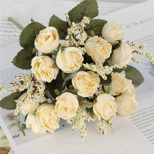 1 Bush 11 Inch Artificial Flowers Roses Bouquet - Artificialmerch