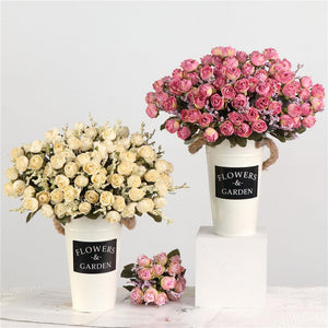 1 Bush 11 Inch Artificial Flowers Roses Bouquet - Artificialmerch