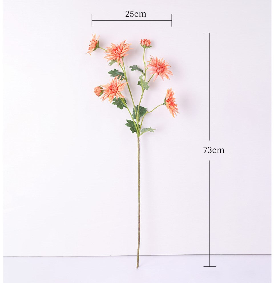 Bulk 28" Artificial Straw Mum Flower Spray Fall Country Copper Chrysanthemum Grandiflorum Stem Wholesale