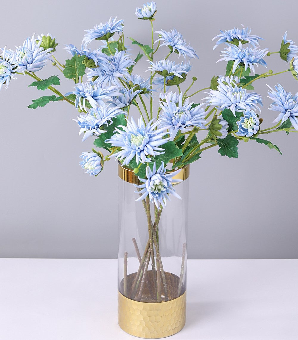 Bulk 28" Artificial Straw Mum Flower Spray Fall Country Copper Chrysanthemum Grandiflorum Stem Wholesale
