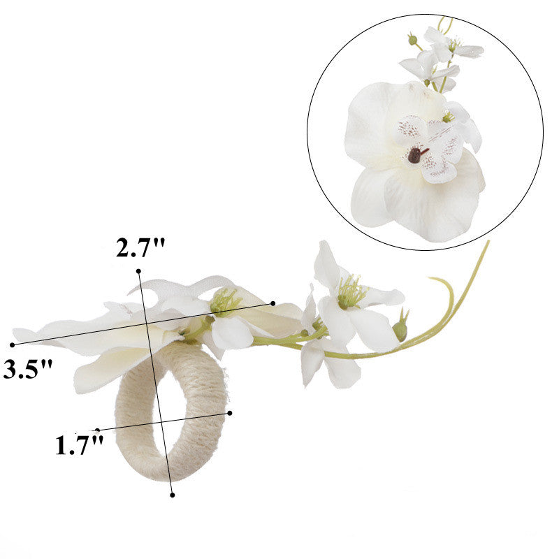 Bulk Artificial Orchid Silk Flowers Napkin Rings Wholesale