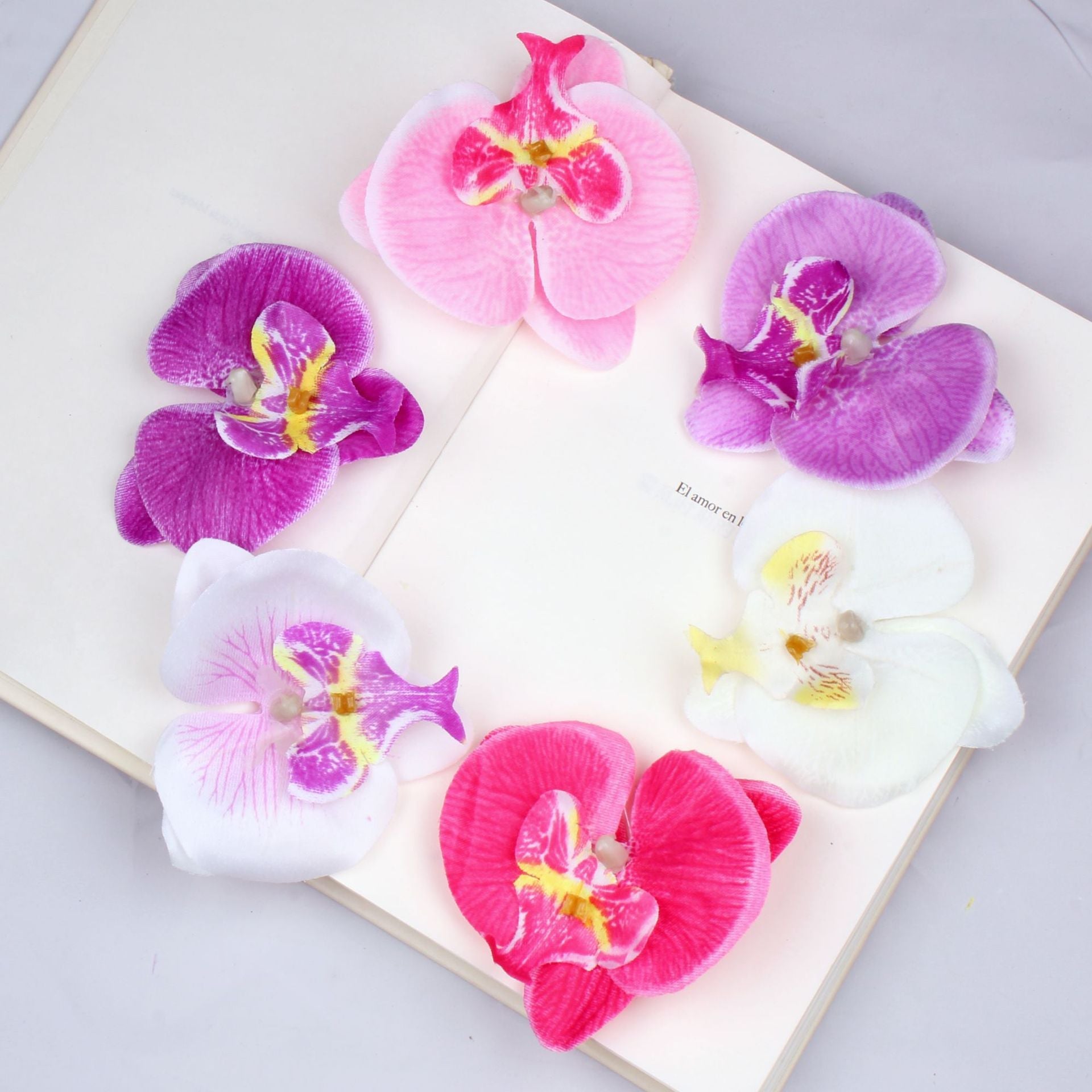 Bulk 20Pcs Artificial Flower Heads Phalaenopsis Butterfly Orchid Heads for Wedding Party Cake Crafts Wholesale