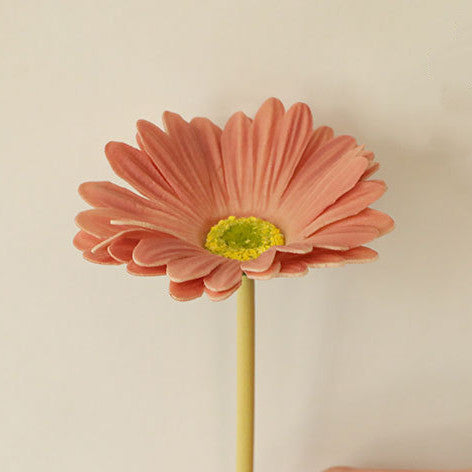 Floral Decor Artificial Gerbera Daisy Stems, 15 in Real-Touch PU Faux Flowers for Venue Styling