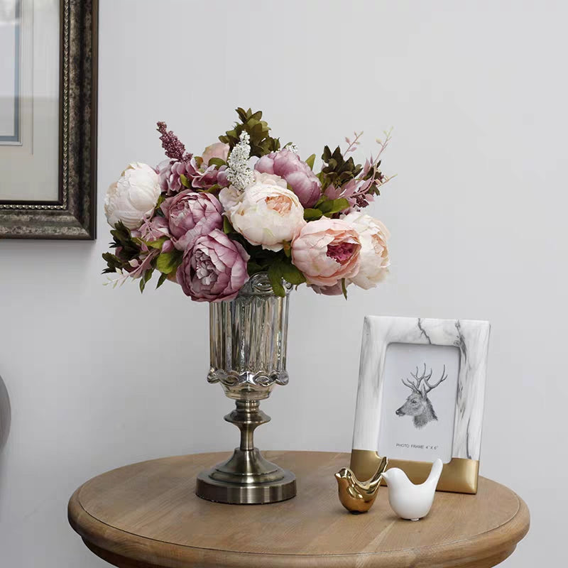 Bulk 18" Luxury Peony Bush Vintage Artificial Peony Floral Arrangements 16 Colors Wholesale