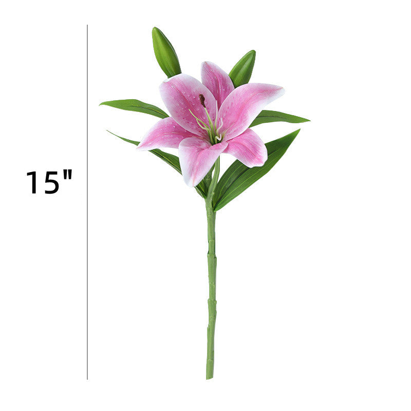 Bulk 15" Tiger Lily Lilies Stem Real Touch Artificial Flowers Wholesale