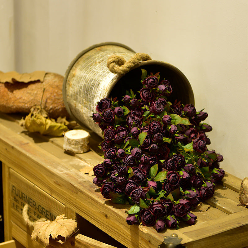 Bulk 16" Burnt Roses Stems Artificial Silk Flowers Wholesale