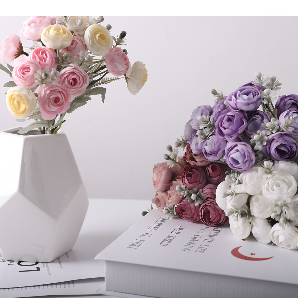 Bulk 12" Artificial Flowers Peonies Bush Flower Arrangements Wholesale