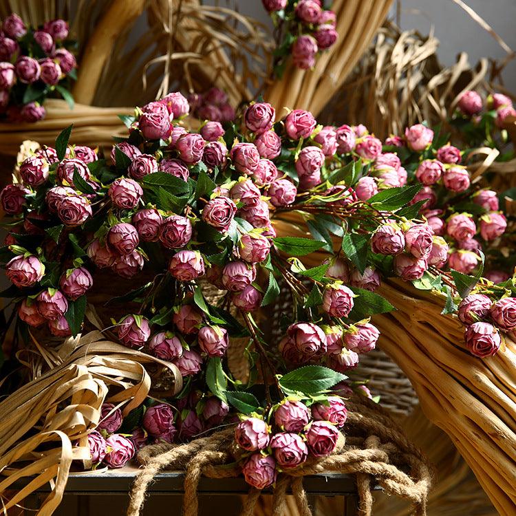 1 Branch Artificial Rose Buds with Long Stems - Artificialmerch