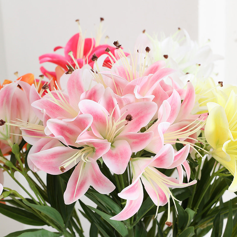 Bulk 28" Tiger Lily Lilies Bush Real Touch Artificial Flowers Wholesale