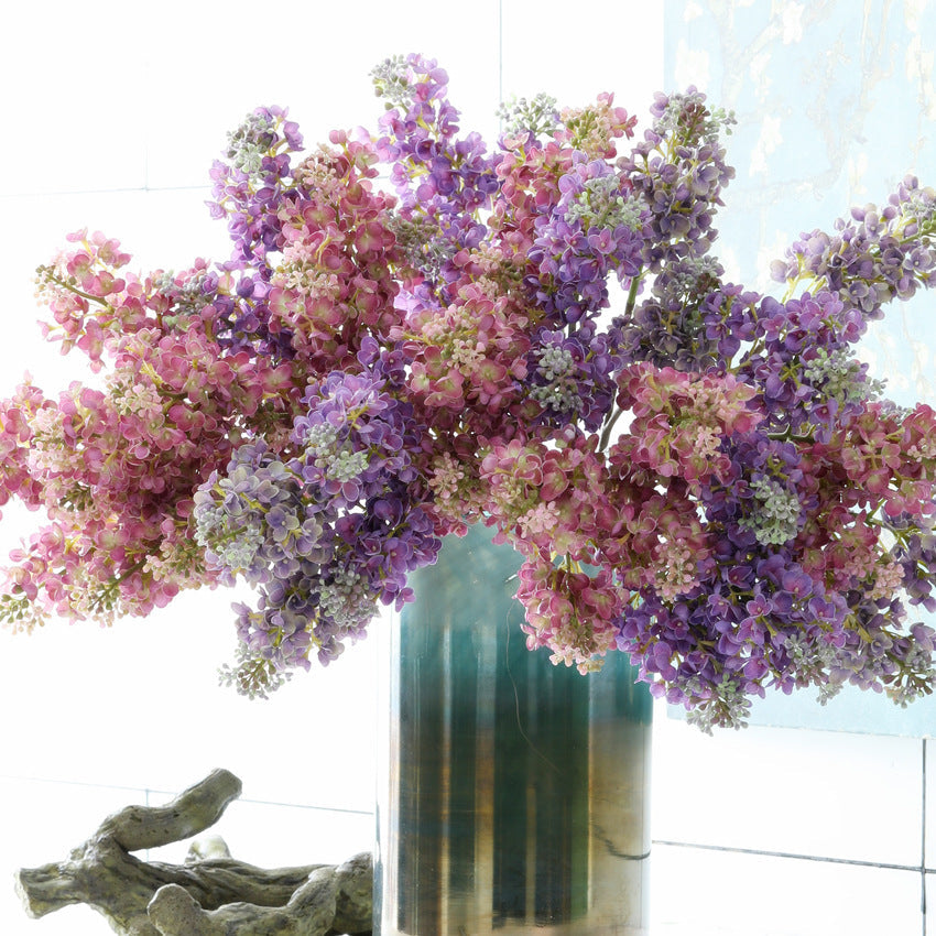 Premium 25" Lilac Silk Flower Stems Realistic Wedding Centerpiece Durable Floral Arrangements for Home & Event Décor