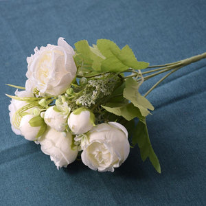 1 Bush 12 Inch Artificial Flowers Peony Wedding Bouquet - Artificialmerch