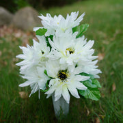 Artificial Chrysanthemum Mum Bush Flowers 10 Pcs 12 Inch Bulk Bouquet for Cemetery Graves Memorial Arrangements