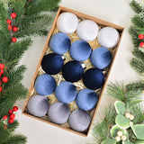 Bulk 15 Pcs Christmas Tree Ornaments Velvet Balls for Tree Decorations, Xmas Party Decor Wholesale