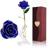 Bulk 24K Gold Dipped Rose with Stand Real Long Stem Eternity Rose Romantic Gift for Mom Woman Valentine's Day Anniversary Birthday Wholesale