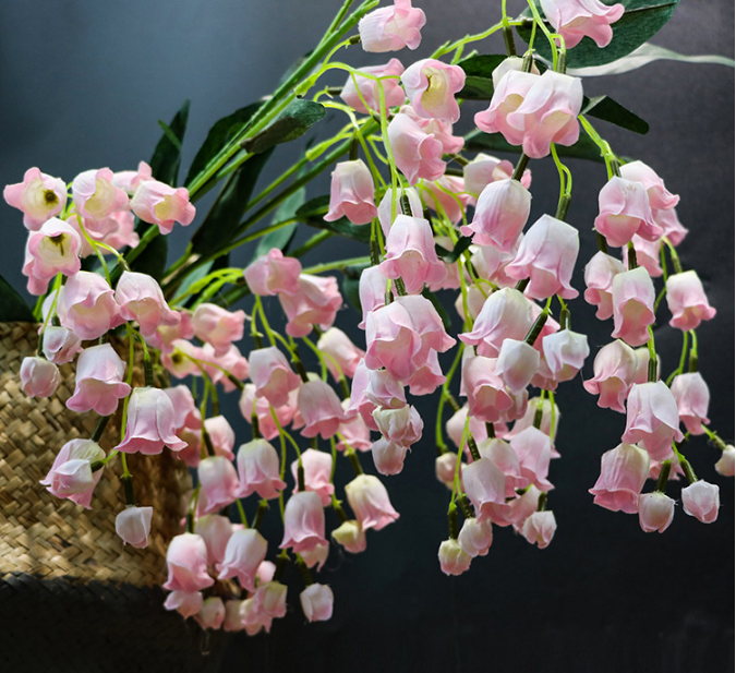 39 Inch Lily of The Valley Hanging Orchid Silk Flowers, Long Stem, Bulk Wholesale Artificial Flowers
