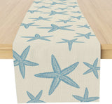 Bulk 4 Pcs Bulk Ocean Beach Linen Table Runners for Family Dinner Wedding Outdoor Interior Decoration Wholesale