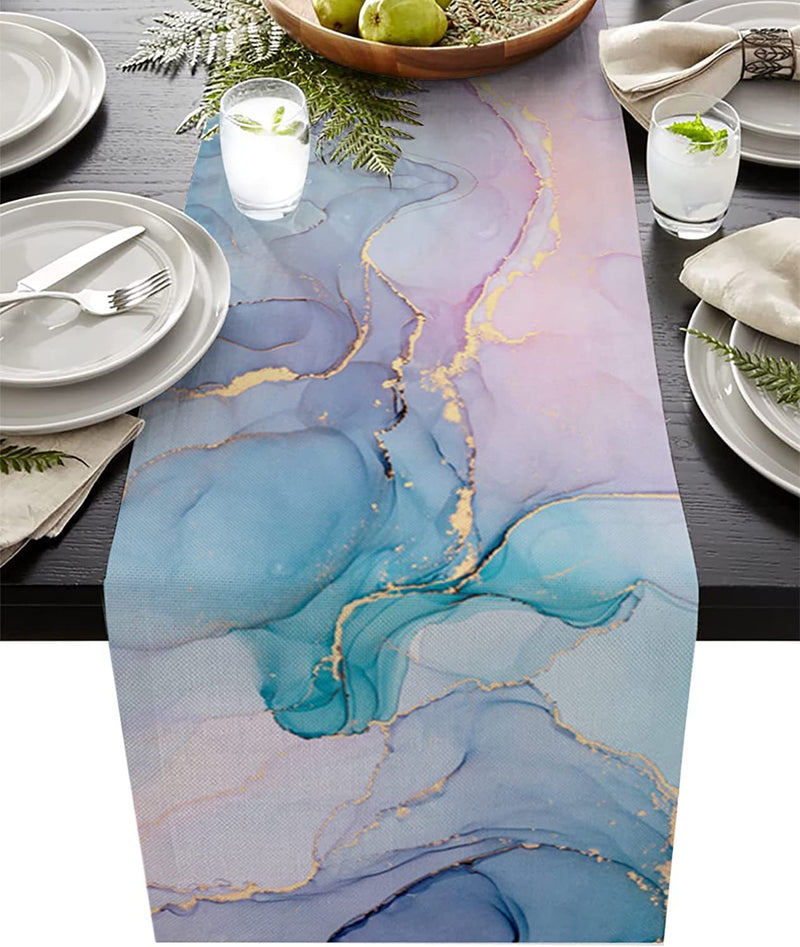 Ombre Cotton Linen Table Runners 12x108 Inch Bulk Pack for Restaurant Party Wedding Holiday Decorations