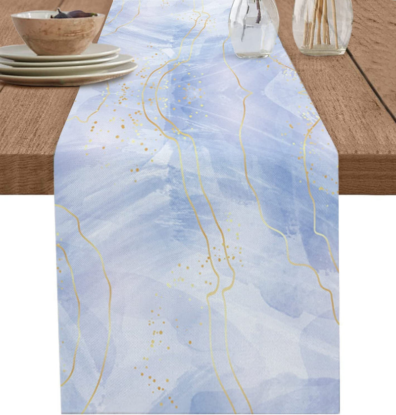 Ombre Cotton Linen Table Runners 12x108 Inch Bulk Pack for Restaurant Party Wedding Holiday Decorations