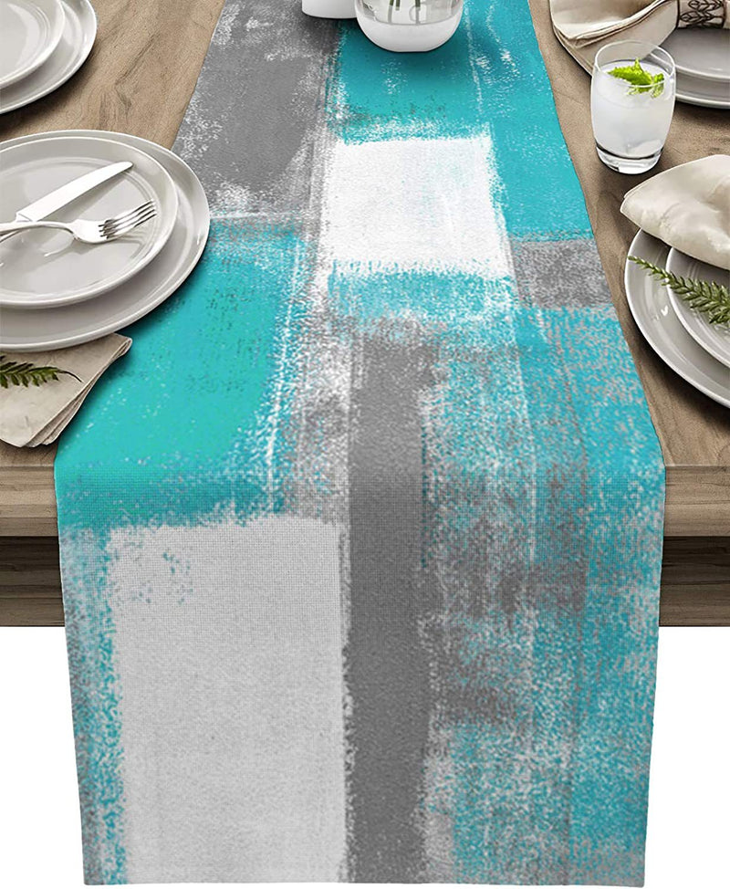 Ombre Cotton Linen Table Runners 12x108 Inch Bulk Pack for Restaurant Party Wedding Holiday Decorations