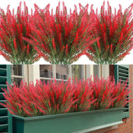 Premium Artificial Lavender Plants 12 Pack UV Resistant Faux Greenery with Rustproof Stems for Indoor Wedding & Outdoor Home Decor