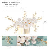 Bulk Bridal Floral Hair Comb 2025 Handmade Crystal Pearl Wedding Accessories Adjustable Comb for Outdoor Brides Bridesmaids Wholesale