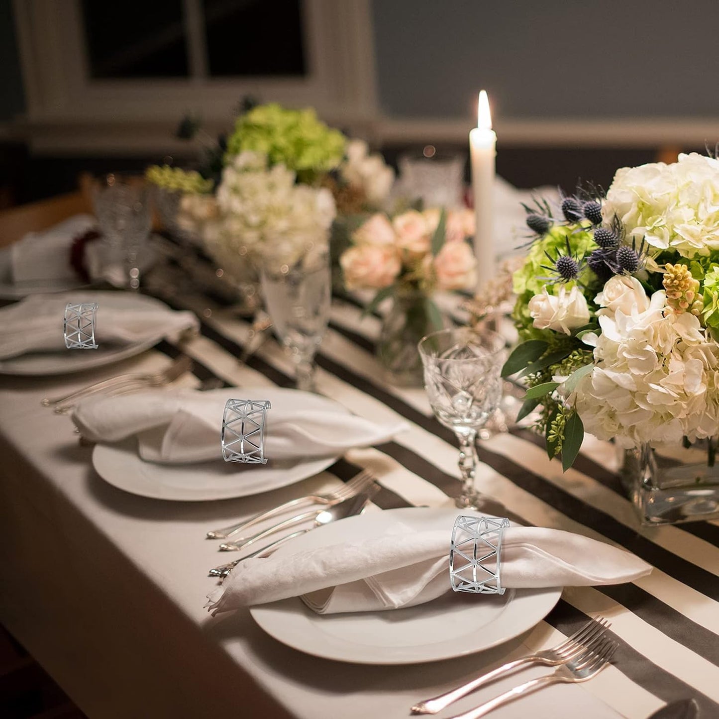 Bulk 12 Pcs triangular Metal Napkin Rings Suitable for Hotel Wedding Holiday Party Decoration Wholesale